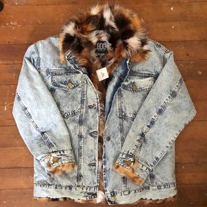 NWT Urban Outfitters Fur-lined Denim Jacket